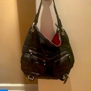 TANO black leather bag. Medium size